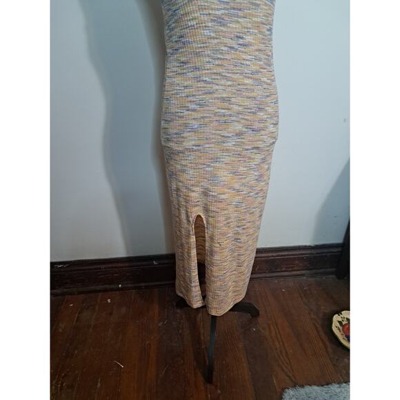 Maurices 24/7 Sundress Size Md, Sexy Slit, Form Fitting, Spaghetti Straps, Multi - Picture 2 of 8